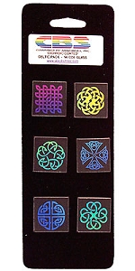 6 Large Dichroic Celtic Pinwheels - 90 Coe, Special Order Dichroic Packs