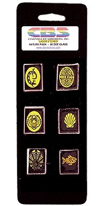 6 Large Dichroic Nature Pinwheels - 90 Coe, Special Order Dichroic Packs