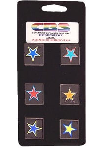 6 Large Technicolor Dichroic Stars - 96 COE, Special Order Packs
