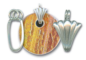Sterling Silver Fan Donut Bail, Necklaces, Pendants, Bails