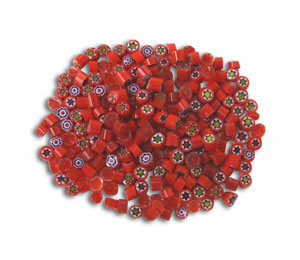 Red Millefiori Assortment, Millefiori
