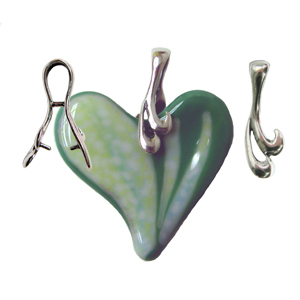 Sterling Silver Swirls Prong Bail, Necklaces, Pendants, Bails