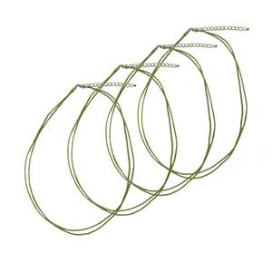 18 Green Linen Necklace - 4 Pack, Necklaces, Pendants, Bails