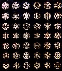 Glass Accents Gold Snowflakes Decal, Fusing Decals