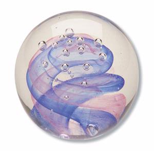 3-1/2 Blue and Pink Swirl Paperweight, Gift Items