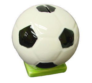 4-1/2 Bisque Soccerball Bank