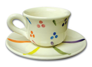 Bisque Tea Cup and Saucer, Bisque Ware