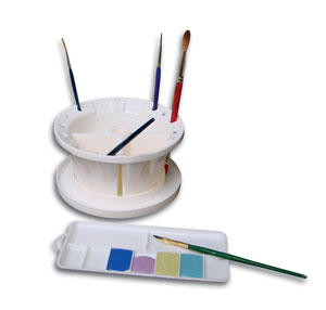Paint Palette and Brush Basin Set, Ceramic Supplies