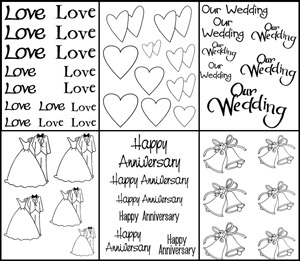 Line Art Wedding / Love Set - 6 Pack, Ceramic Supplies