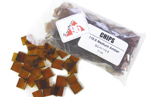 System 96 Medium Amber 1/2 Square Chips, Squares