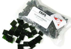 System 96 Dark Green 1/2 Square Chips, Squares