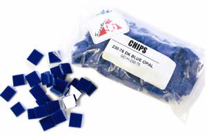 System 96 Cobalt Blue Opal 1/2 Square Chips, Squares