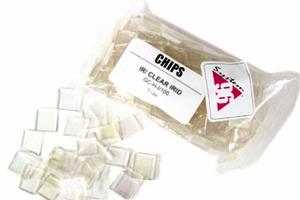 System 96 Clear Iridized 1/2 Square Chips, Squares
