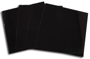 System 96 3 Black Glass Squares - 4 Pack, Squares