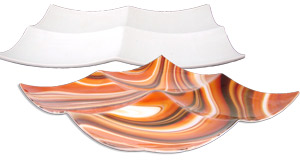 7-3/4 Four Section Square Sushi Plate, Square Shaped Molds