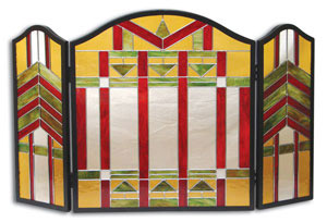 Prairie Style Fireplace Screen Pattern, Wrought Iron Display Pieces