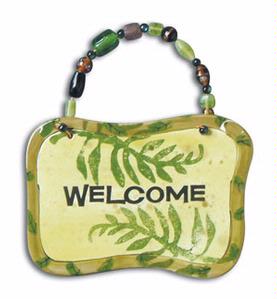 6-3/4 Welcome Plaque, Pre-Screened Bisque Designs