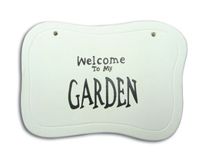 6-3/4 Welcome to My Garden Plaque, Pre-Screened Bisque Designs