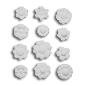 Bisque Embellishment Tiny Flowers - 36 Pack
