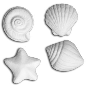 Bisque Embellishment Seashells - 12 Pack, Bisque Add-ditions