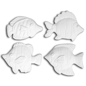 Bisque Embellishment Fish - 12 Pack, Bisque Add-ditions