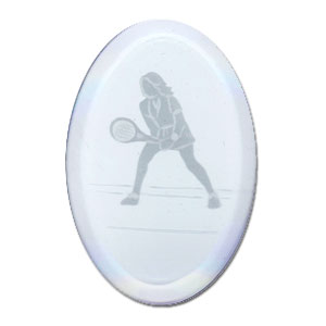 Female Tennis Player Engraved Bevel, Special Order Other Bevels