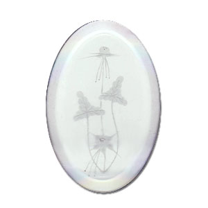 Columbine Flower Engraved Bevel, Special Order Floral Bevels