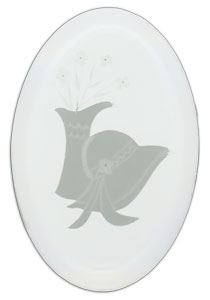 Flower Bonnet Engraved Bevel, Special Order Floral Bevels
