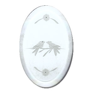 Lovebirds Engraved Bevel, Special Order Bird Bevels
