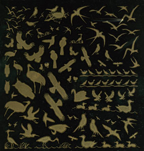 Glass Accents Birds Low Fire Gold Decals, Fusing Decals