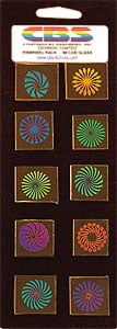 10 Medium Dichroic Classic Pinwheels - 90 COE, Special Order Dichroic Packs