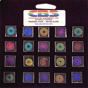 20 Small Dichroic Classic Pinwheels - 90 COE, Special Order Dichroic Packs