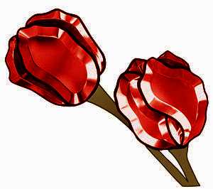 Red Tulips Bevel Cluster, Bevel Clearance Sale