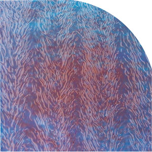 1/4 Sheet Yellow / Purple On Clear Herringbone Ripple - 90 Coe