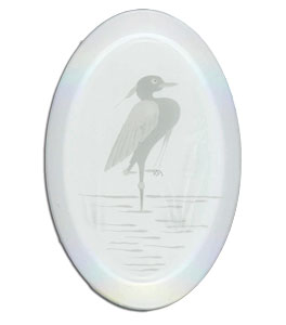Heron Engraved Bevel, Clear Oval Bevels