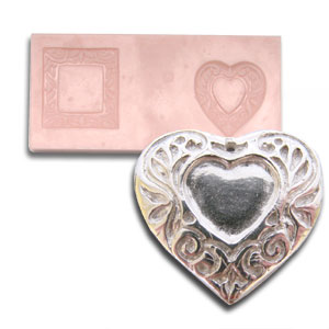 Pendant Inlay Heart and Square Mold, Jewelry & Texture Molds