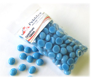 System 96 Glass Pebbles - Turquoise Blue Opal, Glass Pebbles - 96 COE