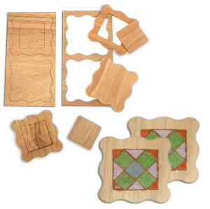 Wood Coasters - 4 Pack, Wood Shapes