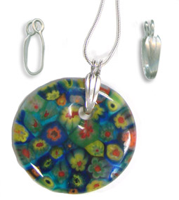 Sterling Silver Striped Donut Bail - Small