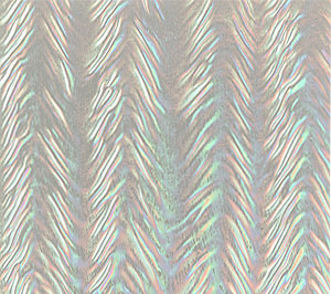 Bullseye Clear Herringbone Ripple Iridized, Special Order Iridized