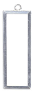 1 x 3 Rectangle - Polished Chrome Memory Frames, Soldered Jewelry