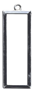 1 x 3 Rectangle - Black Patina Memory Frames, Soldered Jewelry
