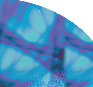 System 96 Dichroic Red / Silver Blue Pixie Stix On Thin Clear - 1/4 Sheet, 1/4 Sheet Patterns
