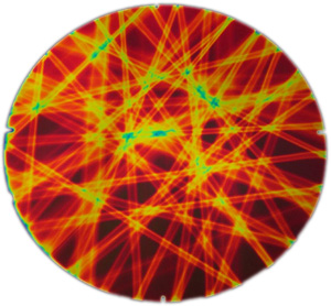 System 96 Dichroic Candy Apple Red Pixie Stix On Thin Black - 1/4 Sheet, 1/4 Sheet Patterns