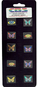 10 Medium Technicolor Dichroic Butterflies - 96 Coe, Dichroic Assortments