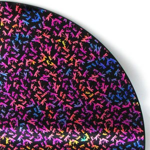 Dichroic Dragonfly On Thin Black - 1/4 Sheet, CBS 1/4 Sheet Decal Patterns