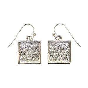 Silver Plated Square Carbochon Earrings - 4 Pair, Supplies