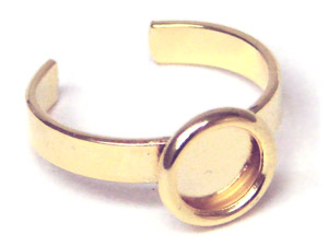 Gold Plated Cabochon Toe Ring, Supplies