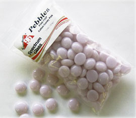 System 96 Glass Pebbles - Cotten Candy Pink Opal, Glass Pebbles - 96 COE