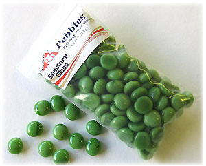 System 96 Glass Pebbles - Amazon Green Opal, Glass Pebbles - 96 COE